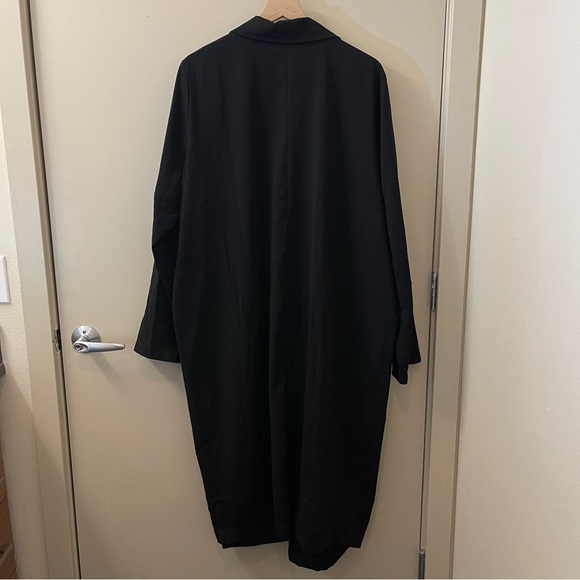 ASOS tailored lightweight longline coat in black plus size 16 - Picture 9 of 11